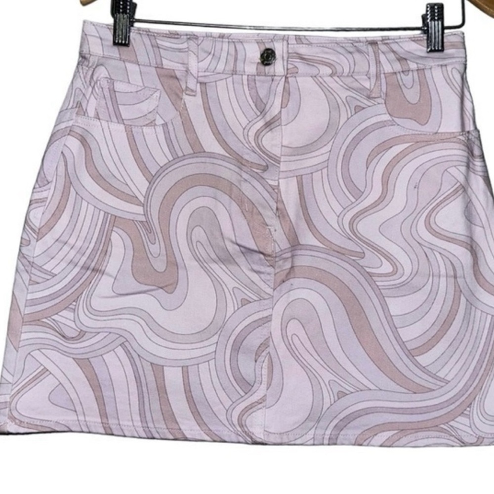 Wilfred Free Aritzia Women’s Size 8 Purple Lavender Swirl Denim Jean Mini Skirt